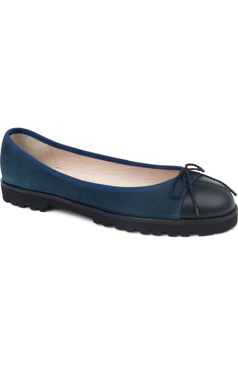PAUL MAYER Bravo Lug Sole Ballet Flat, Main, color, Navy Suede