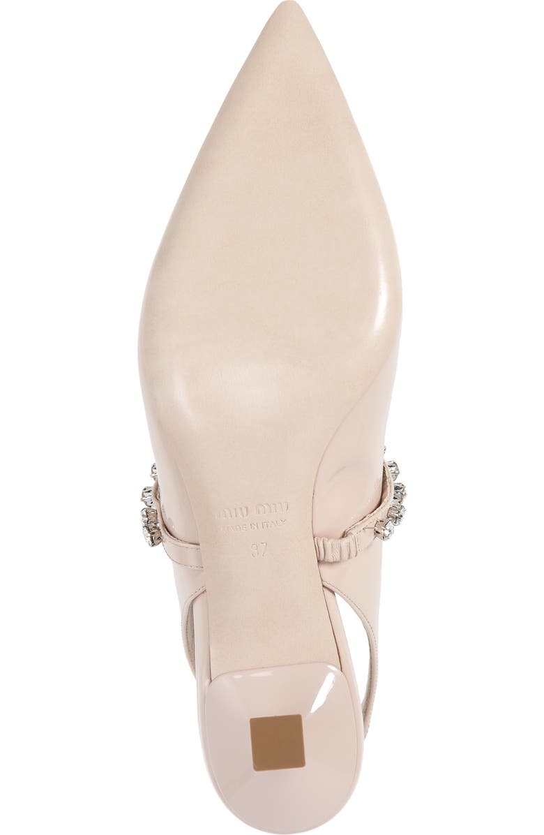 Miu Miu Crystal Strap Pointed Toe Slingback Pump, Alternate, color,
