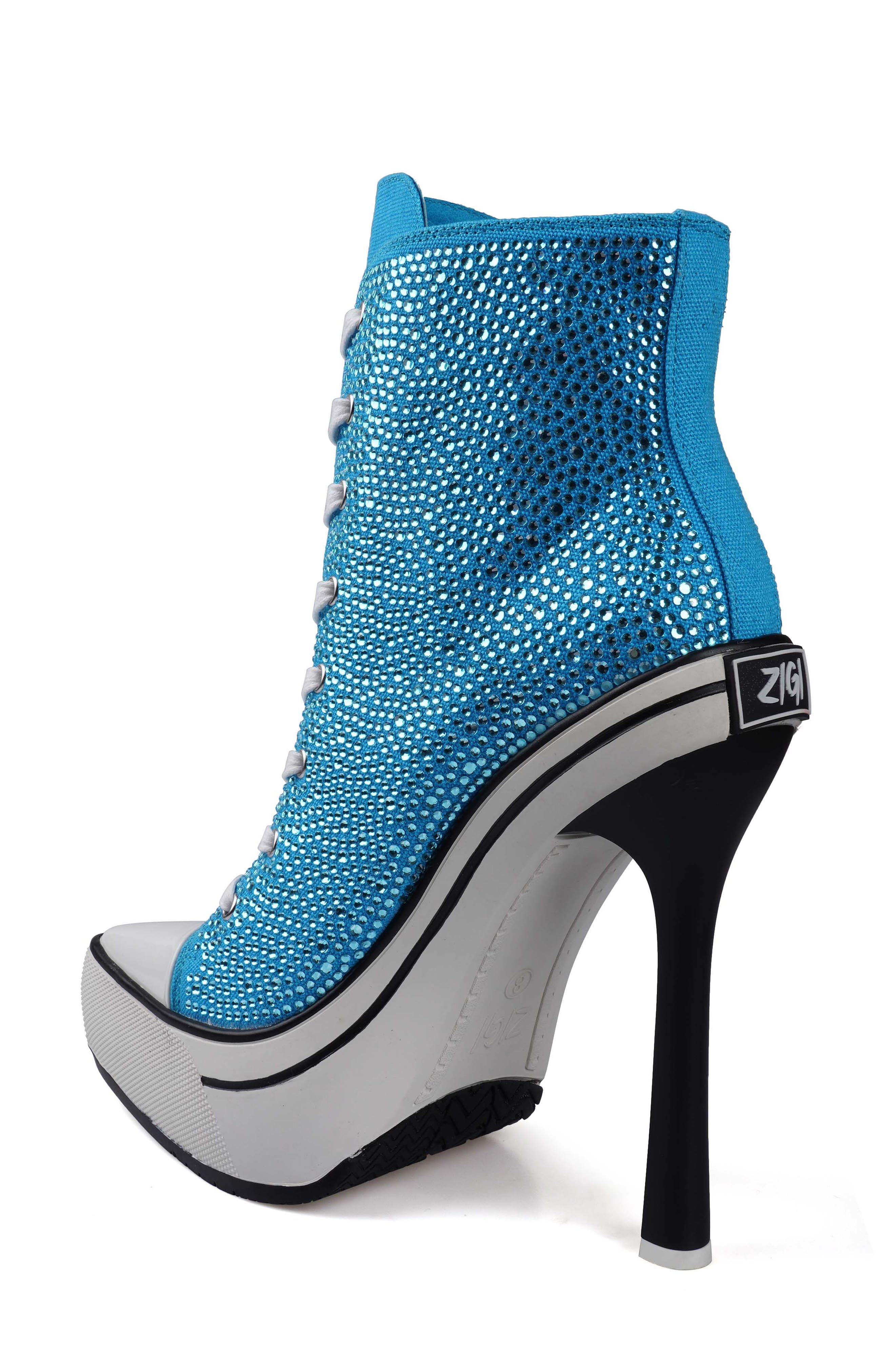 Adiel Platform Bootie, Alternate, color, AQUA CANVAS