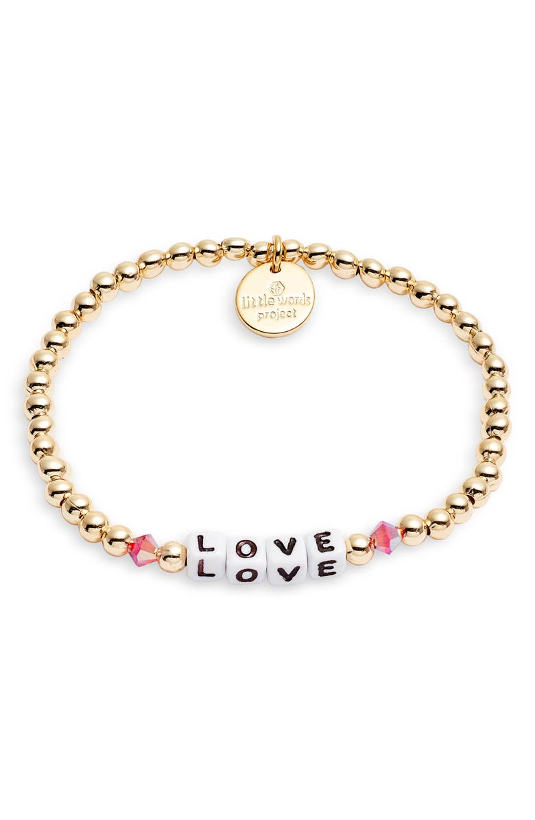 Little Words Project Love Beaded Stretch Bracelet, Main, color,