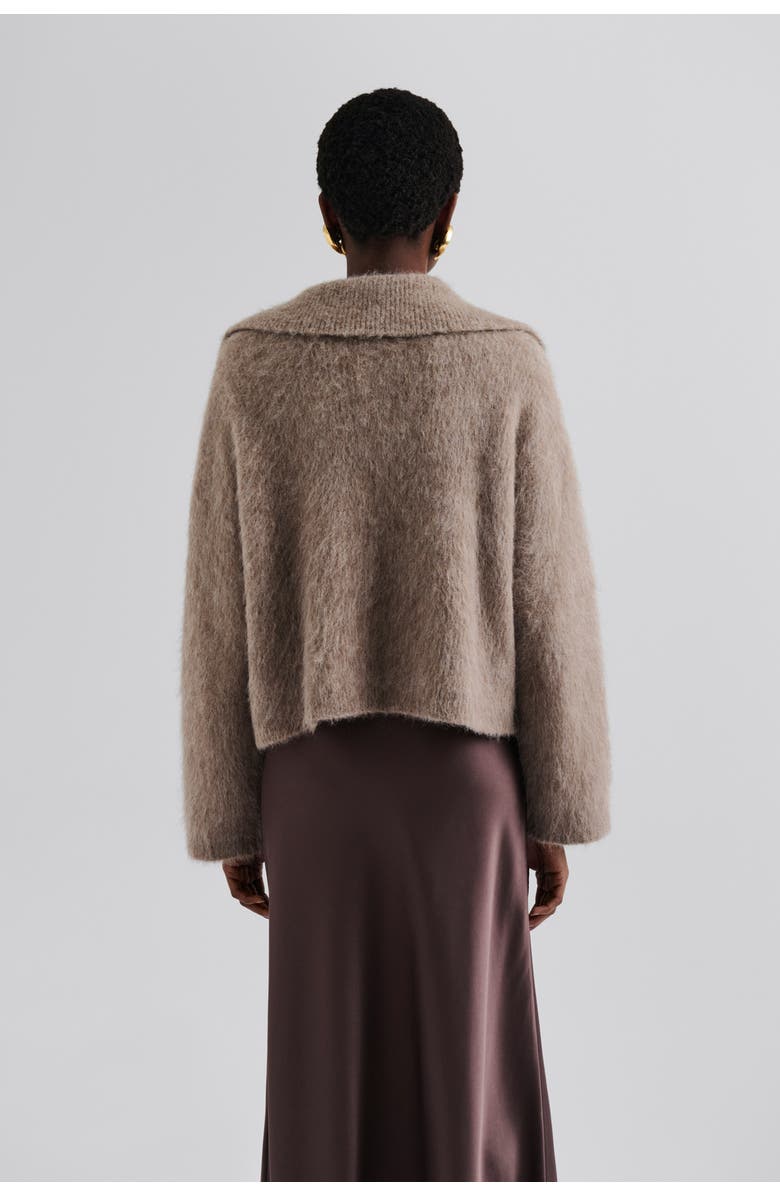 Malina Yselle Long Sleeve Collared Sweater, Alternate, color, Taupe