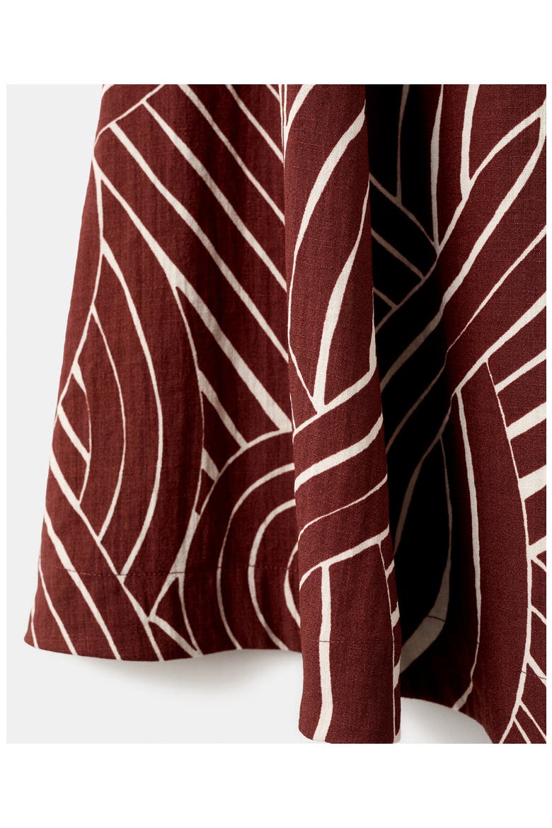 Geometric Print Midi Skirt, Alternate, color, MAROON