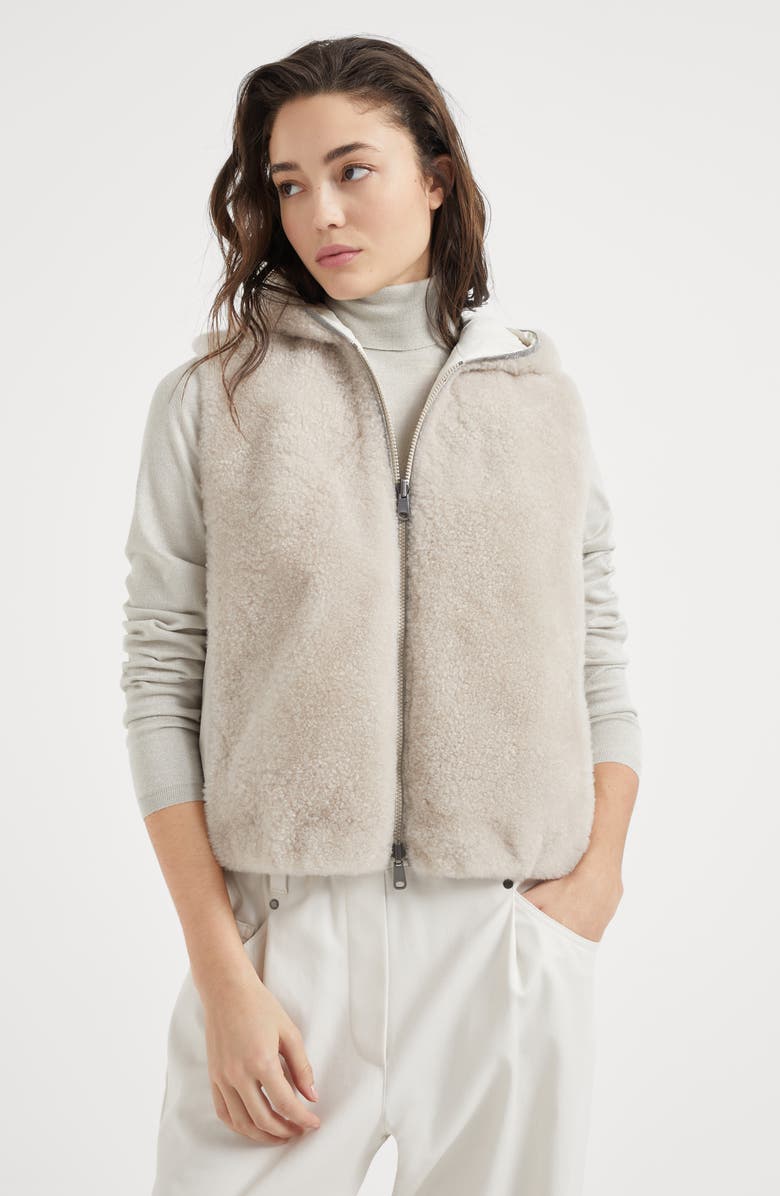 Brunello Cucinelli Hooded sweater vest, Alternate, color, 