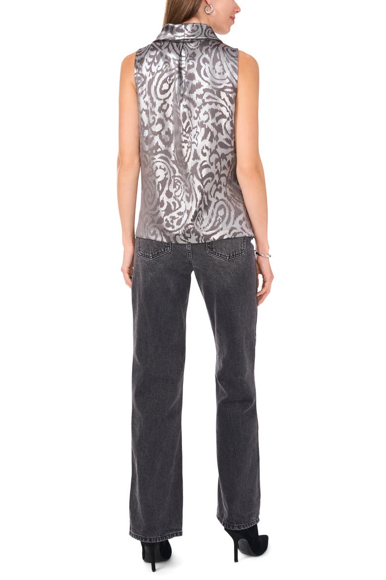 Cowl Neck Sleeveless Satin Top, Alternate, color, STEEL GREY