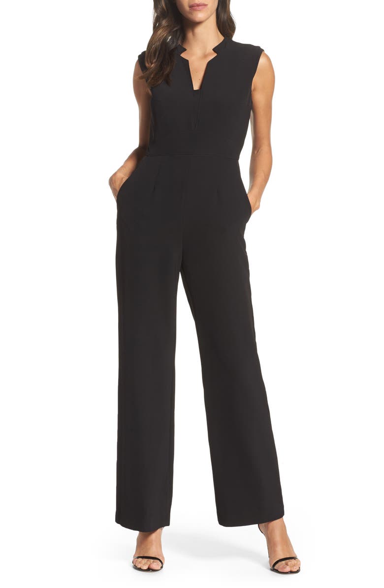 Tahari Crepe Jumpsuit, Main, color, 