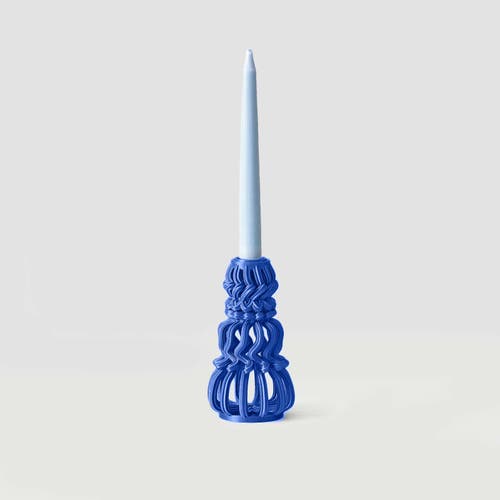 Form & Seek Frosting Loop Candle Holder In Blue