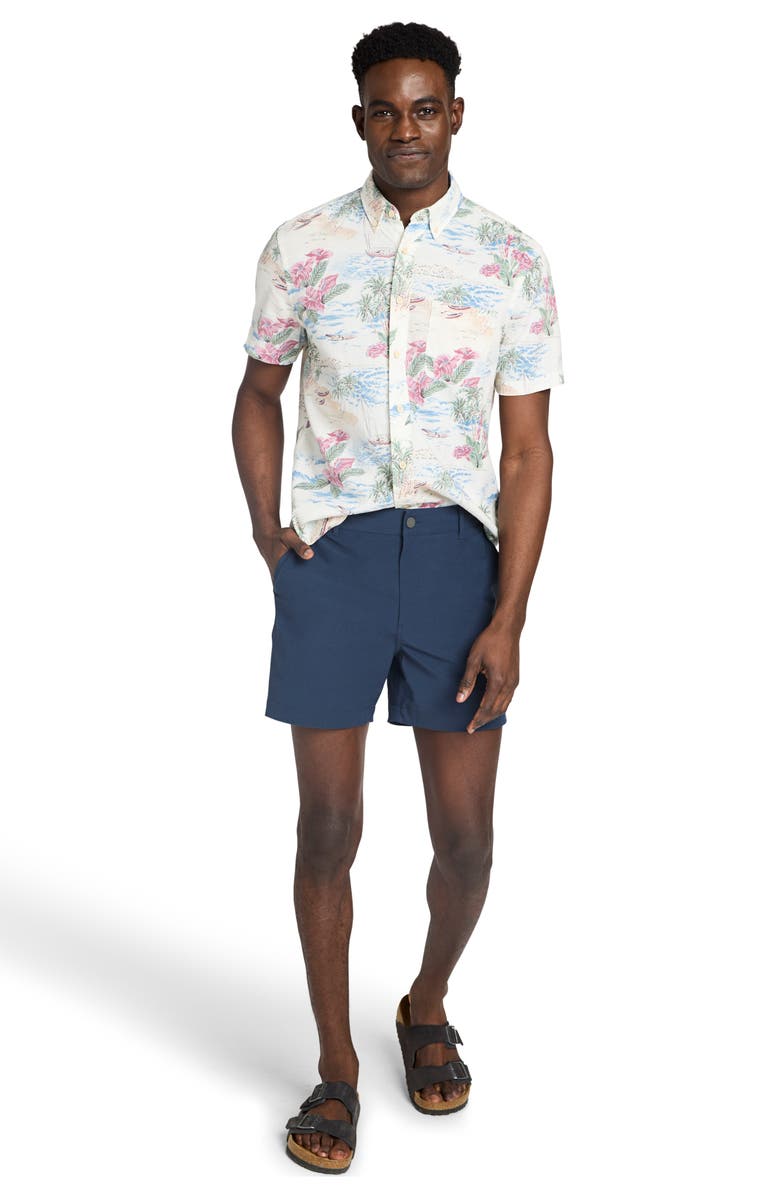 Faherty Breeze Short Sleeve Button-Down Shirt, Alternate, color, Molokai Scenic Tropical