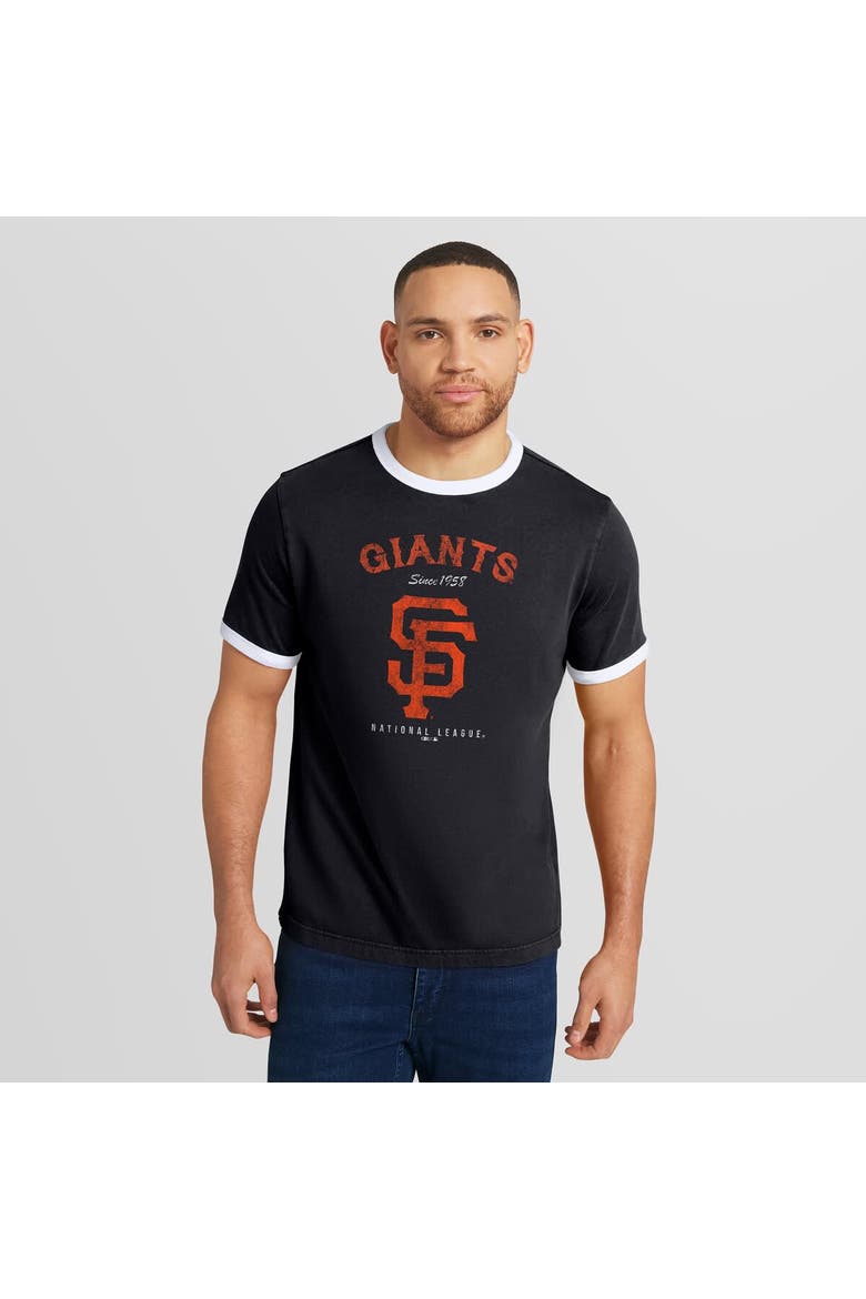 Men's Darius Rucker Collection by Fanatics  Black San Francisco Giants Washed Ringer T-Shirt, Alternate, color, Black