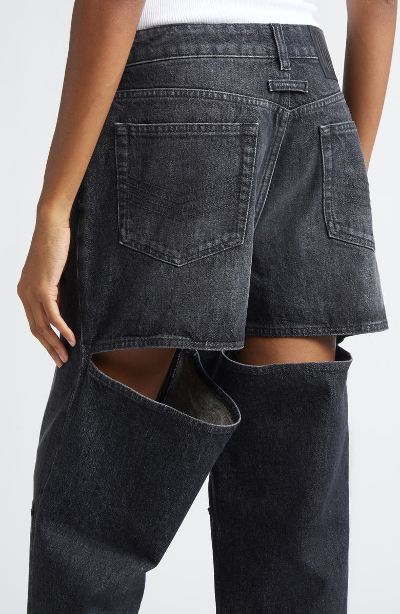 Jean Paul Gaultier Cutout Wide Leg Jeans, Alternate, color, Vintage Black