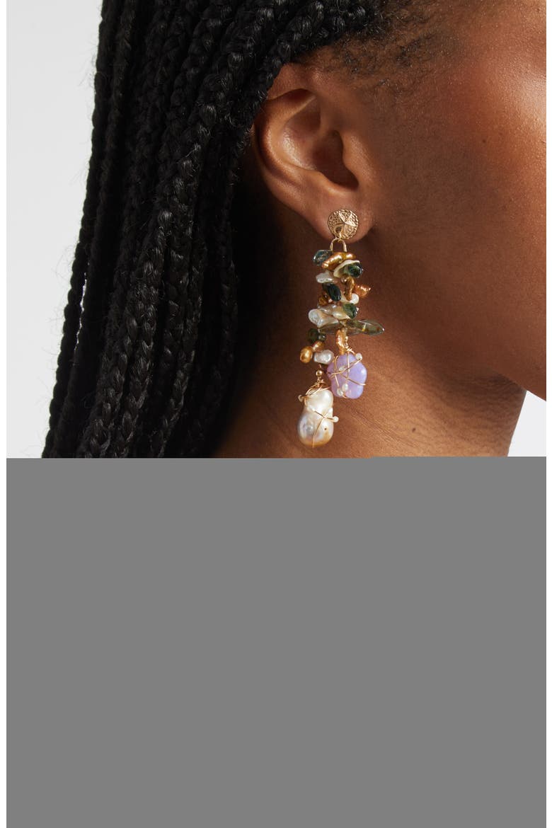 Mina Freshwater Pearl Drop Earrings, Alternate, color, KELP