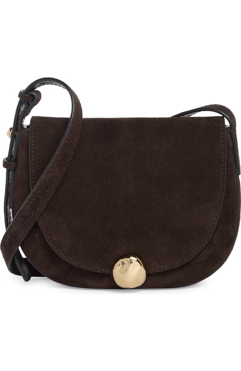 Madewell The Small Dakota Suede Saddle Bag, Main, color, Dark Carob