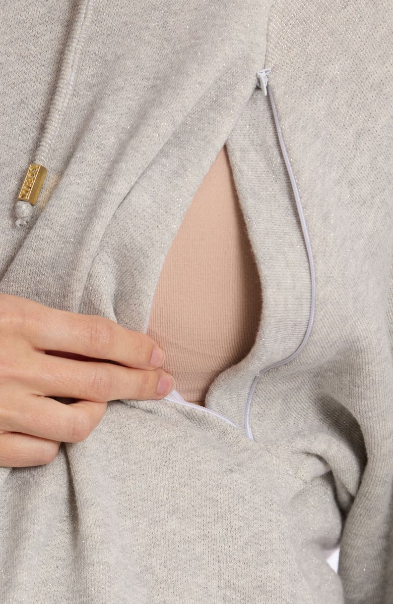 Cache Coeur Maternity and Nursing Hoodie, Alternate, color, Grey