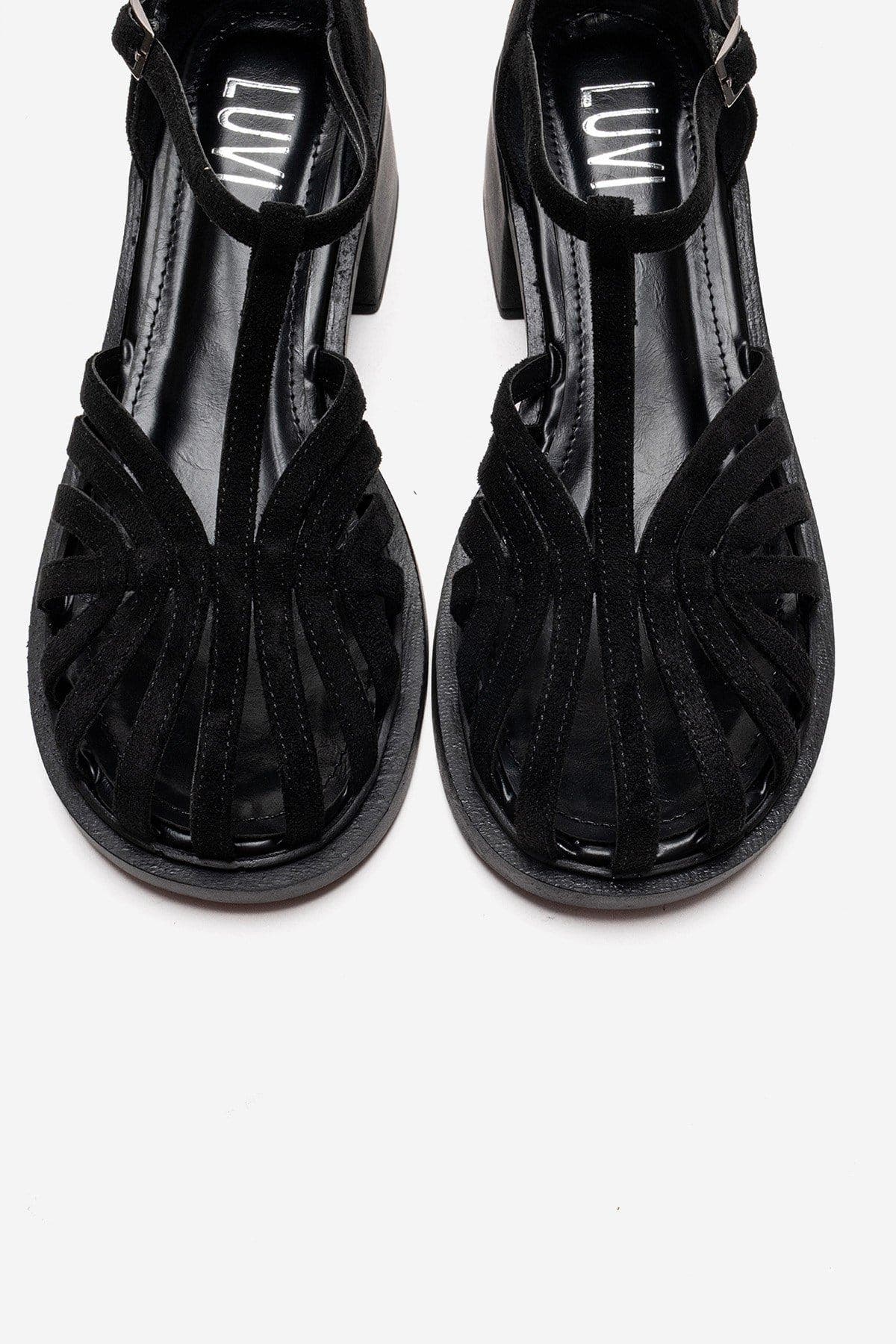 Prologue Shoes Nolana Block Heel Sandal, Alternate, color, Black Suede