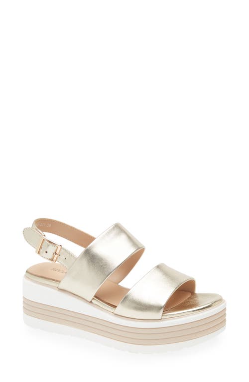 Regarde Le Ciel Sheyla Slingback Platform Wedge Sandal In Platino