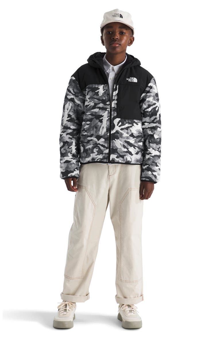 Kids' Shasta Water Repellent Reversible Hooded Jacket, Alternate, color, SMOKED PEARL TNF CAMO SMALL