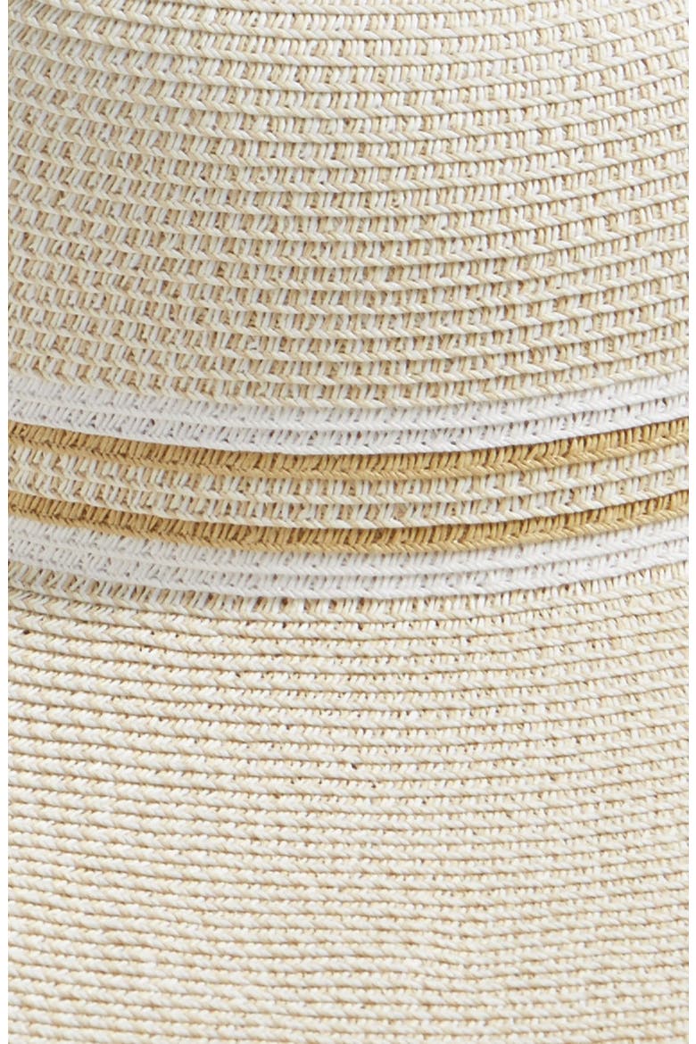 Stripe Floppy Brim Sun Hat, Alternate, color, WHITE COMBO