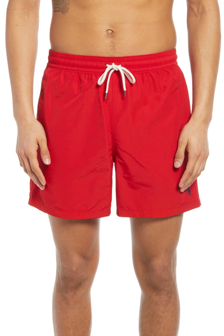 Traveler Swim Trunks, Main, color, RL2000 RED