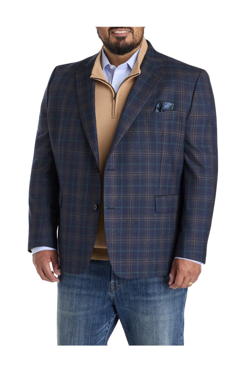 Tallia Big & Tall Multi Plaid Sport Coat, Main, color, Navy