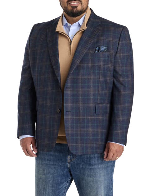 Big & Tall Multi Plaid Sport Coat