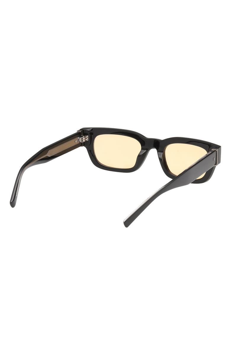 ABERCROMBIE & FITCH 51mm Square Sunglasses, Alternate, color, Shiny Black / Amber Lens