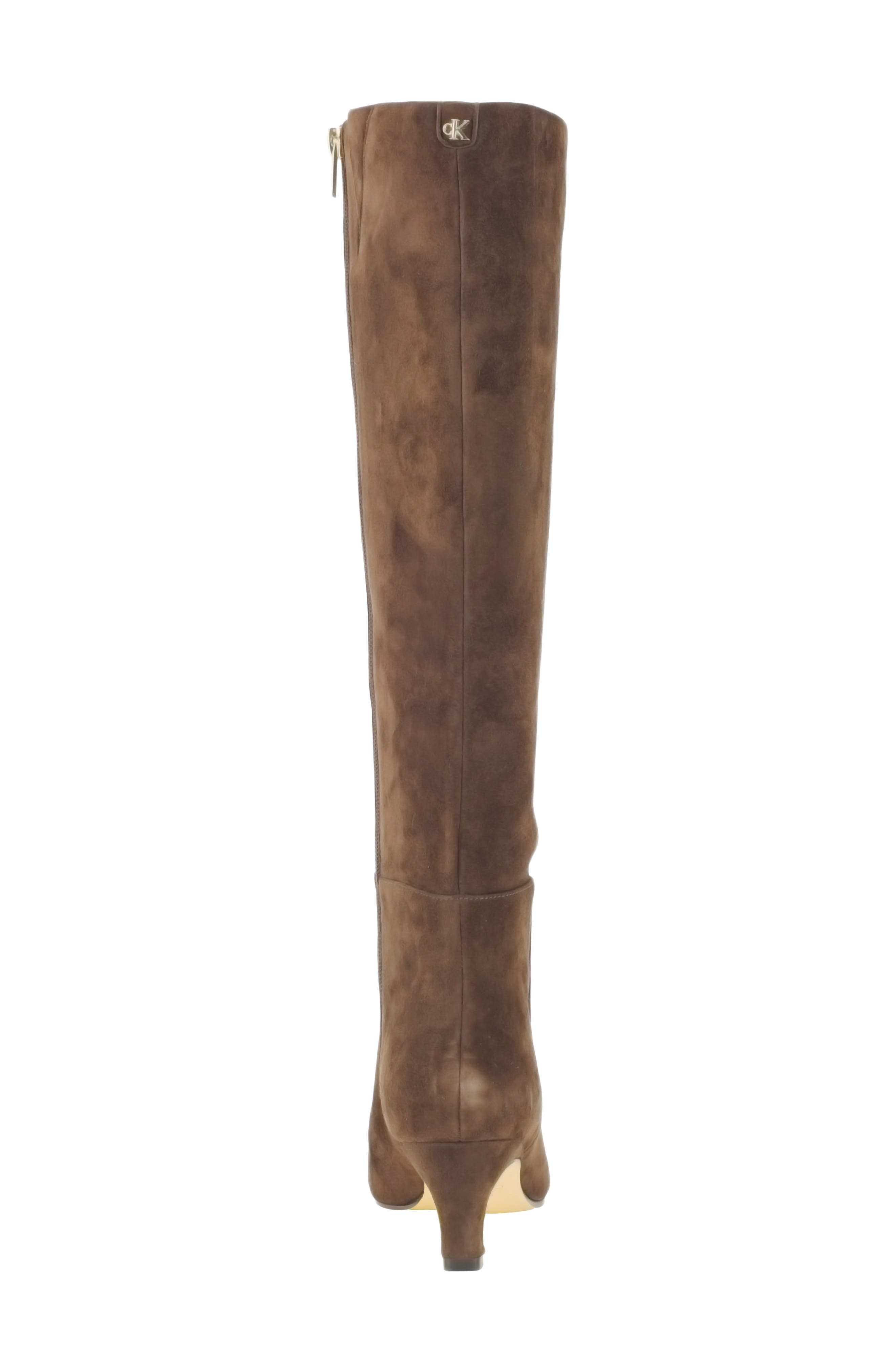 Preston Knee High Boot, Alternate, color, DARK BROWN SUEDE
