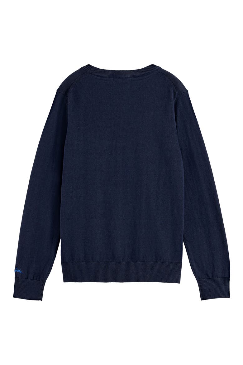 Kids' Regular Fit Cotton Crewneck Sweater, Alternate, color, SKY CAPTAIN