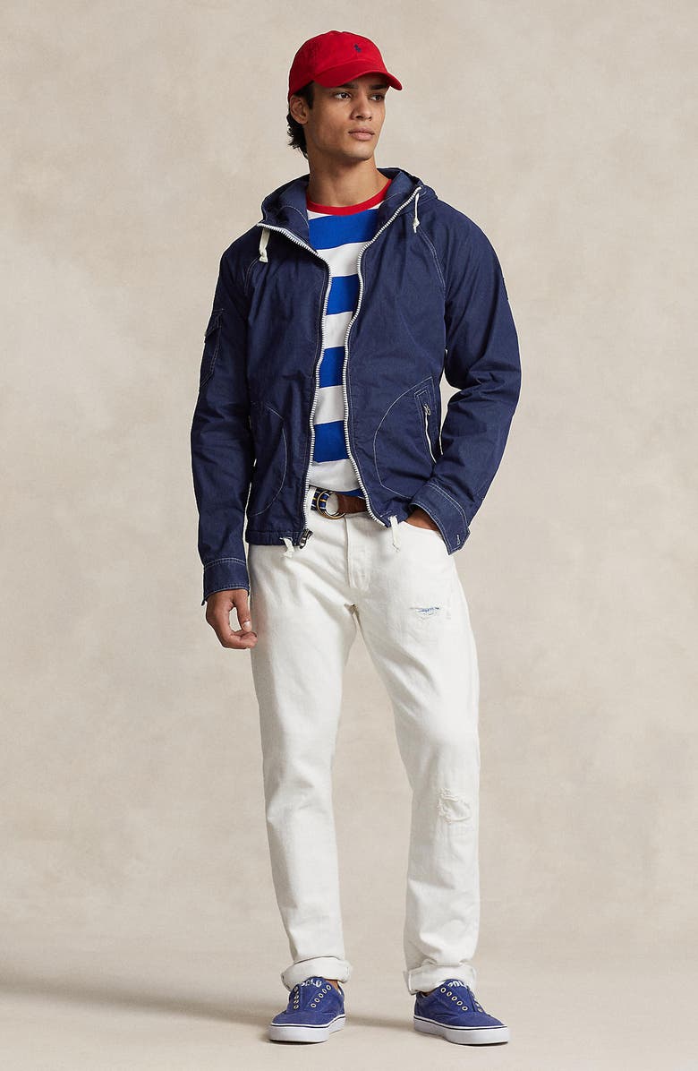 Polo Ralph Lauren Hooded Cotton Blend Jacket, Alternate, color, 