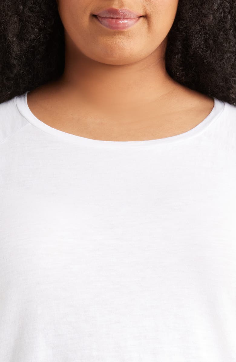 Eileen Fisher Raglan Short Sleeve Organic Cotton Jersey Top, Alternate, color,