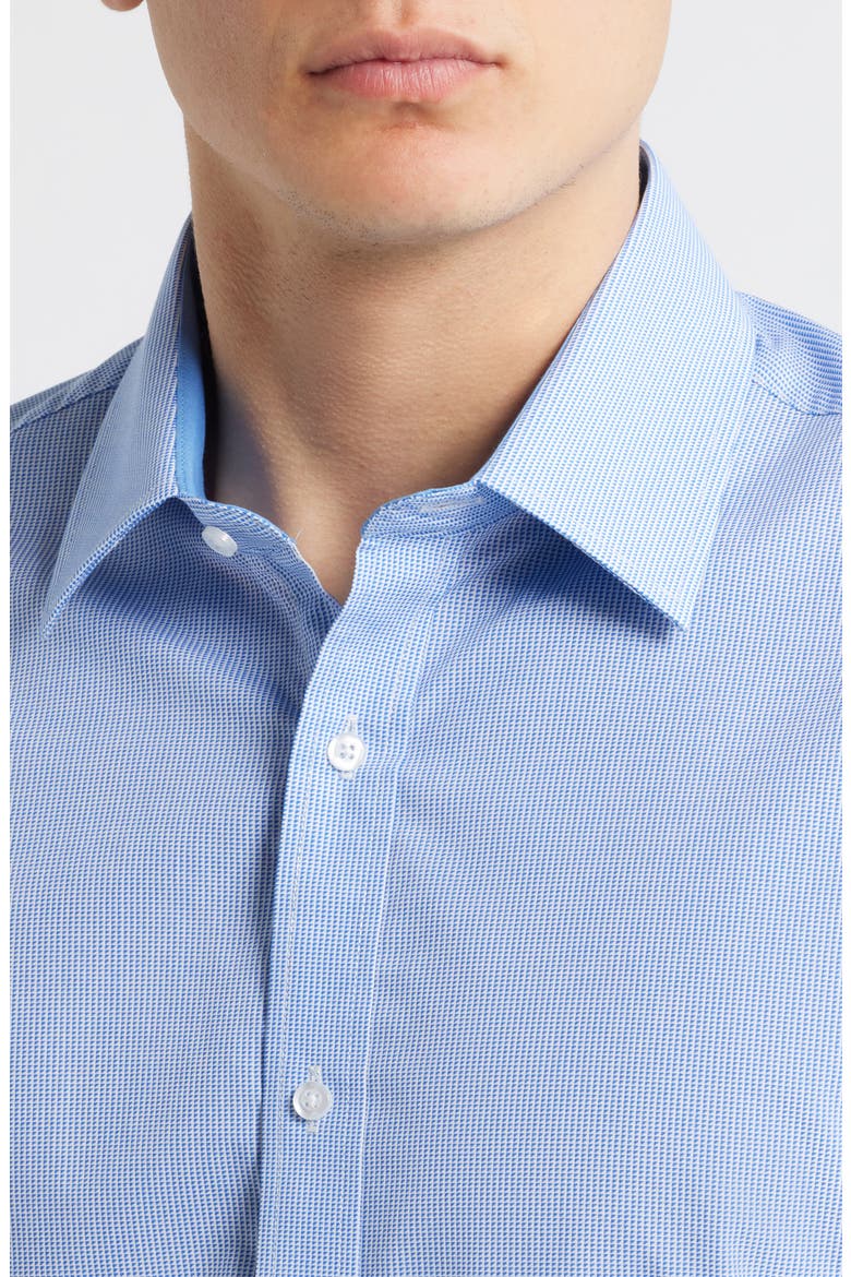 Paris Modern Fit Light Blue Geometric Print Cotton Dress Shirt, Alternate, color, BLUE