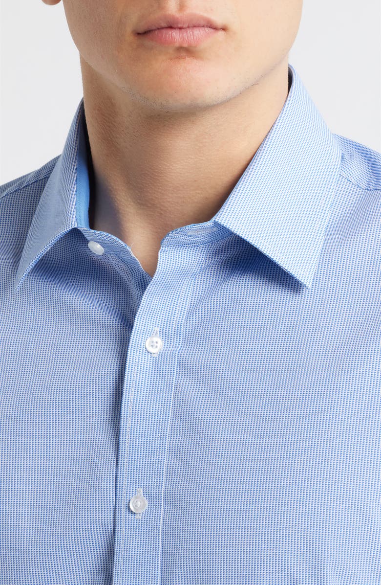 DANIEL HECHTER Paris Modern Fit Light Blue Geometric Print Cotton Dress Shirt, Alternate, color,