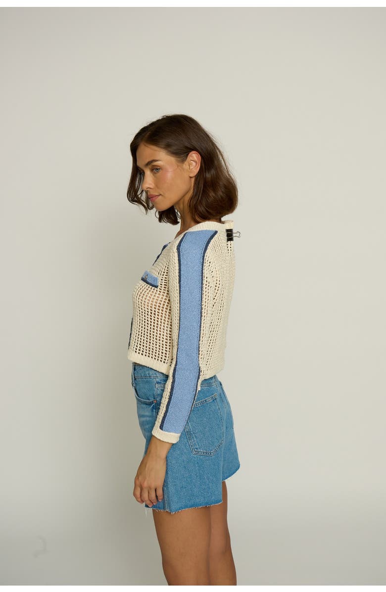 Central Park West Meshtitch Cardigan, Alternate, color, 