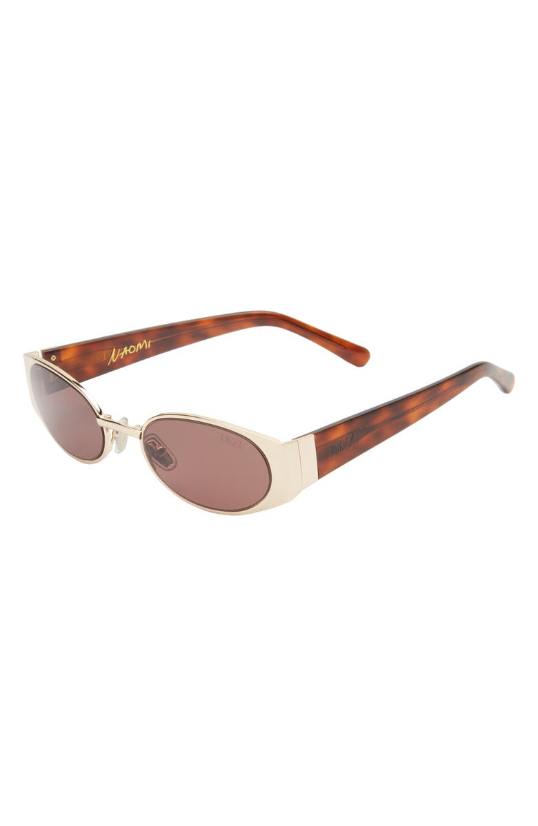DEZI Naomi Rectangular Sunglasses, Alternate, color, Tortoise/ Cognac