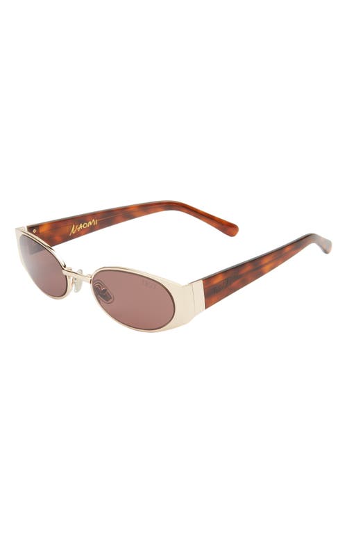 Dezi Naomi Rectangular Sunglasses In Tortoise/cognac