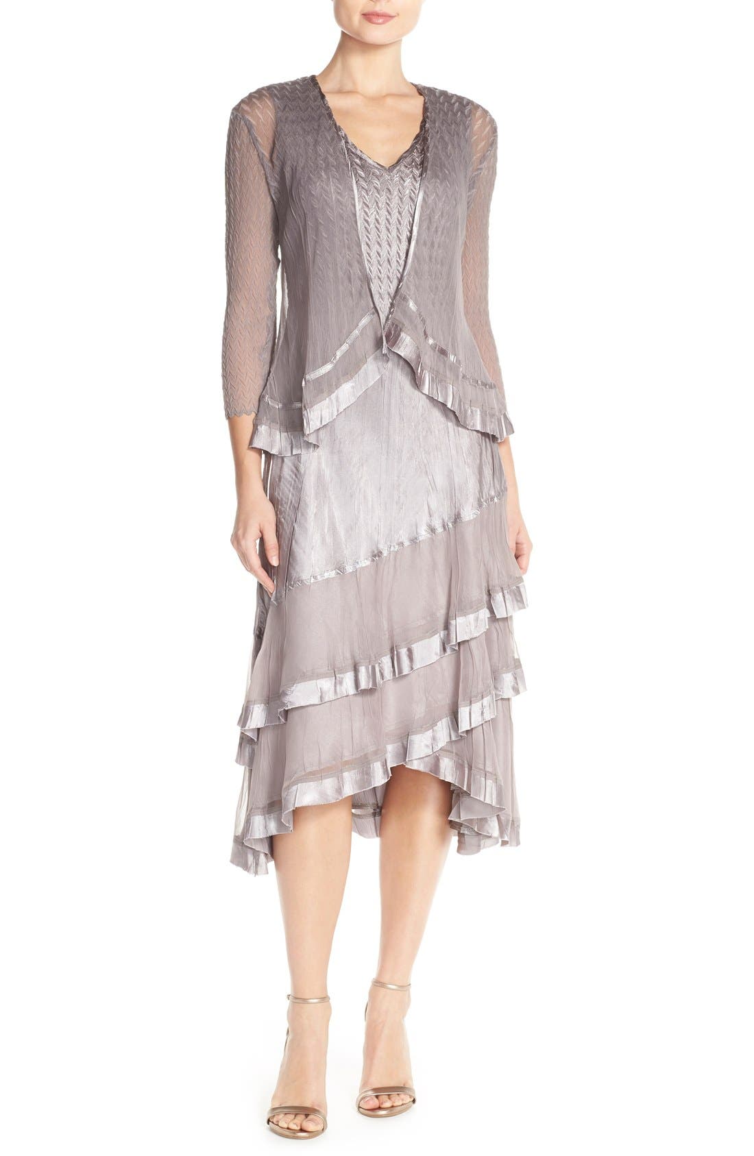 komarov charmeuse a line dress & jacket A-Line (Women) Dress dillards
