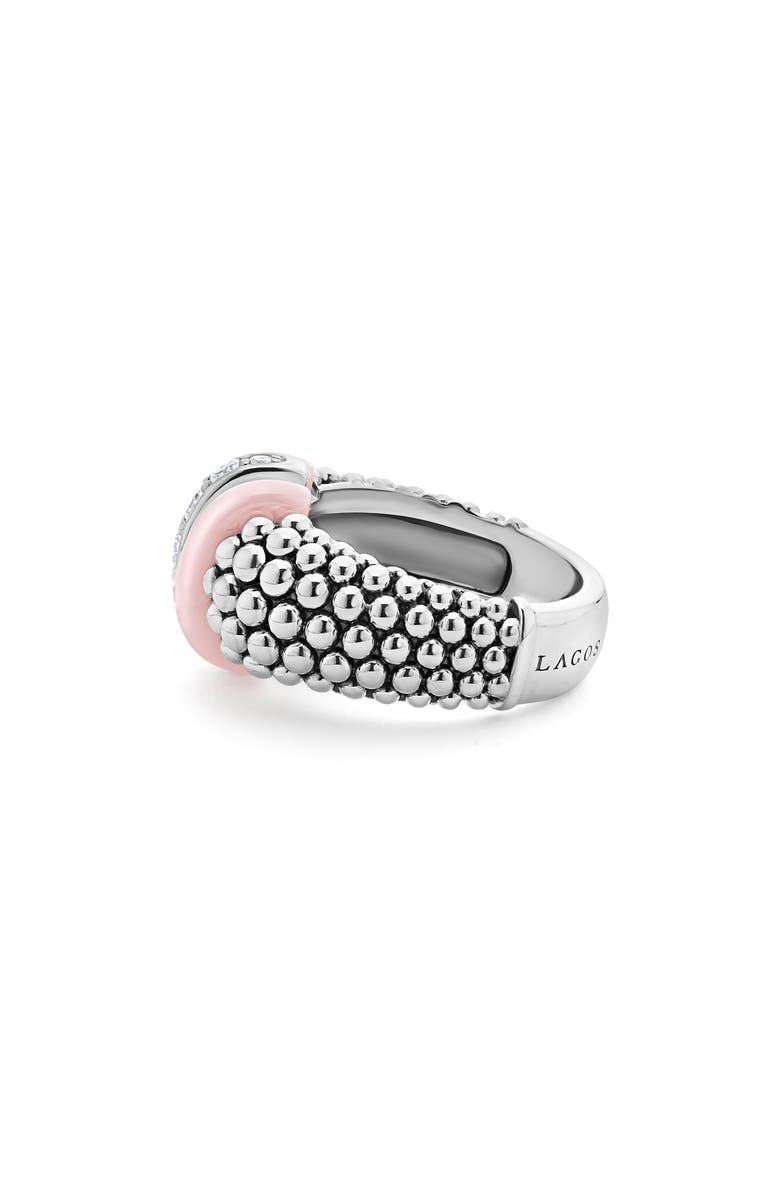 LAGOS Pink Caviar Ceramic Diamond Ring, Alternate, color, Pink