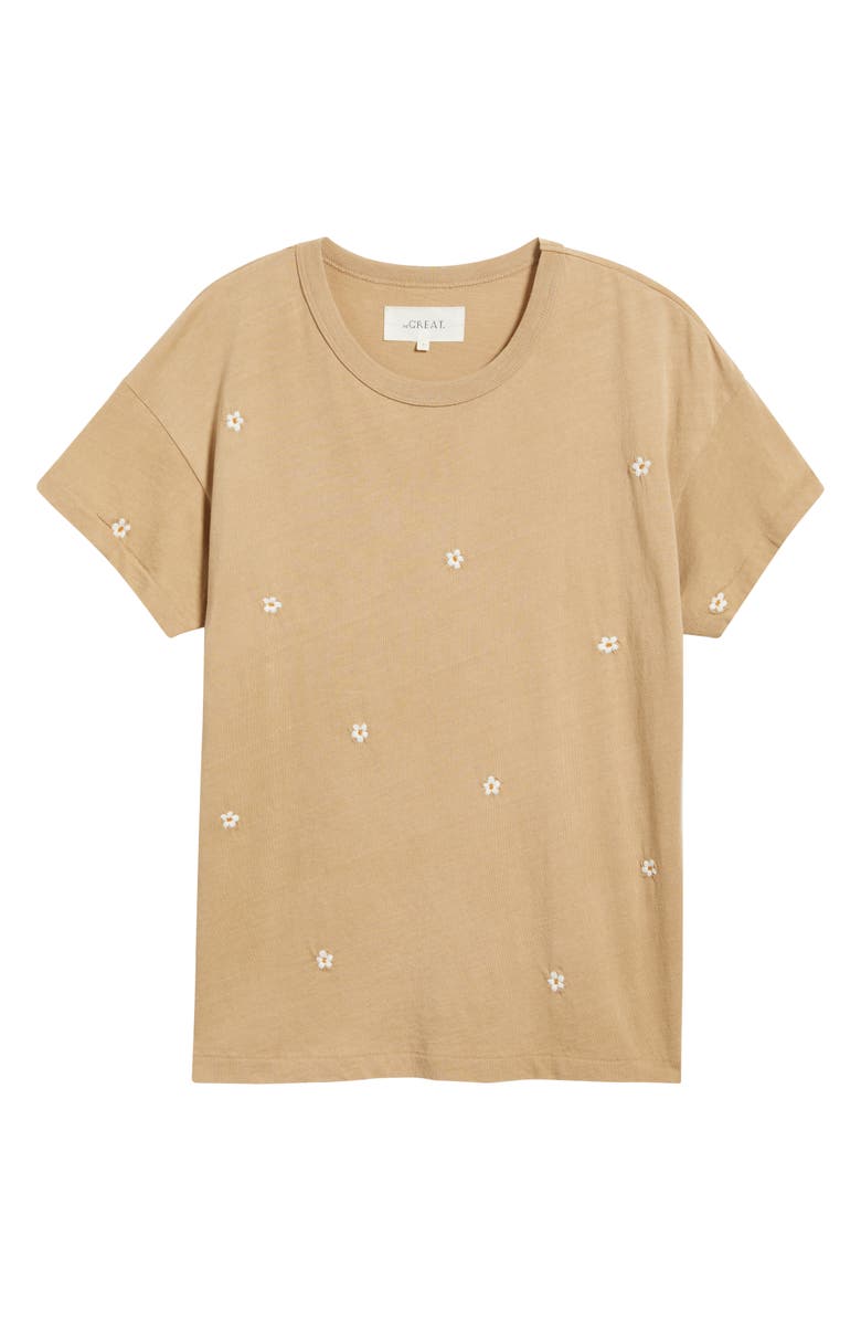 THE GREAT. The Boxy Embroidered Crewneck Tee, Alternate, color,