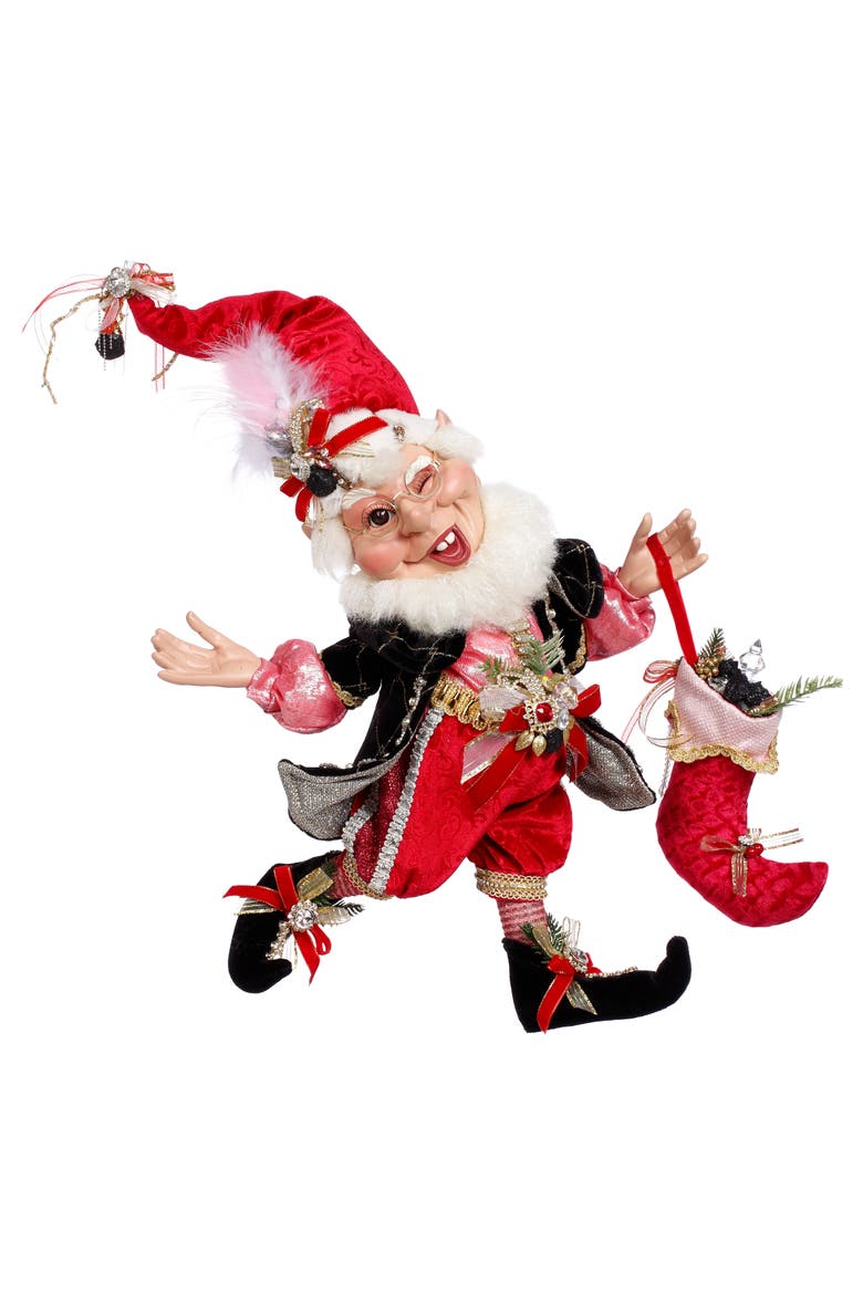 Coal Stocking Elf, Medium, Main, color, Red