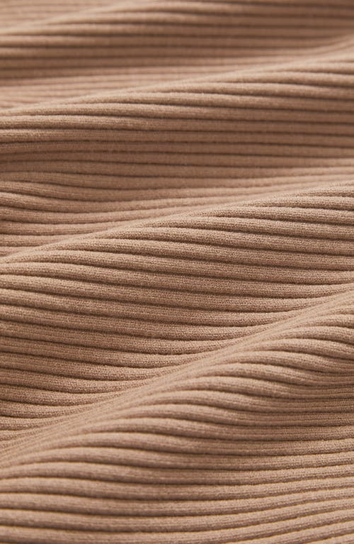 Reiss Lorna Off The Shoulder Rib Sweater In Brown