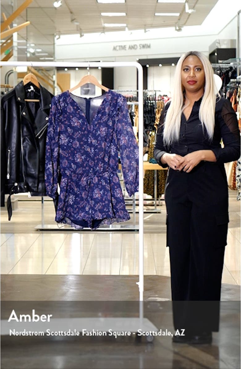 Cherita Floral Silk Romper, sales video thumbnail