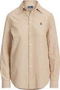 Polo Ralph Lauren Classic Fit Stripe Cotton & Linen Button-Up Shirt