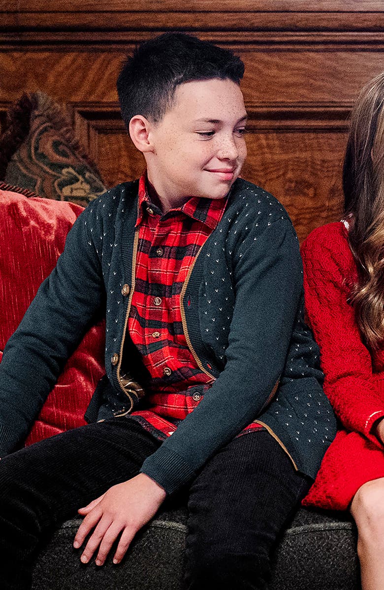 Hope & Henry Kids' Organic Long Sleeve Flannel Button Down Shirt, Alternate, color, London Plaid