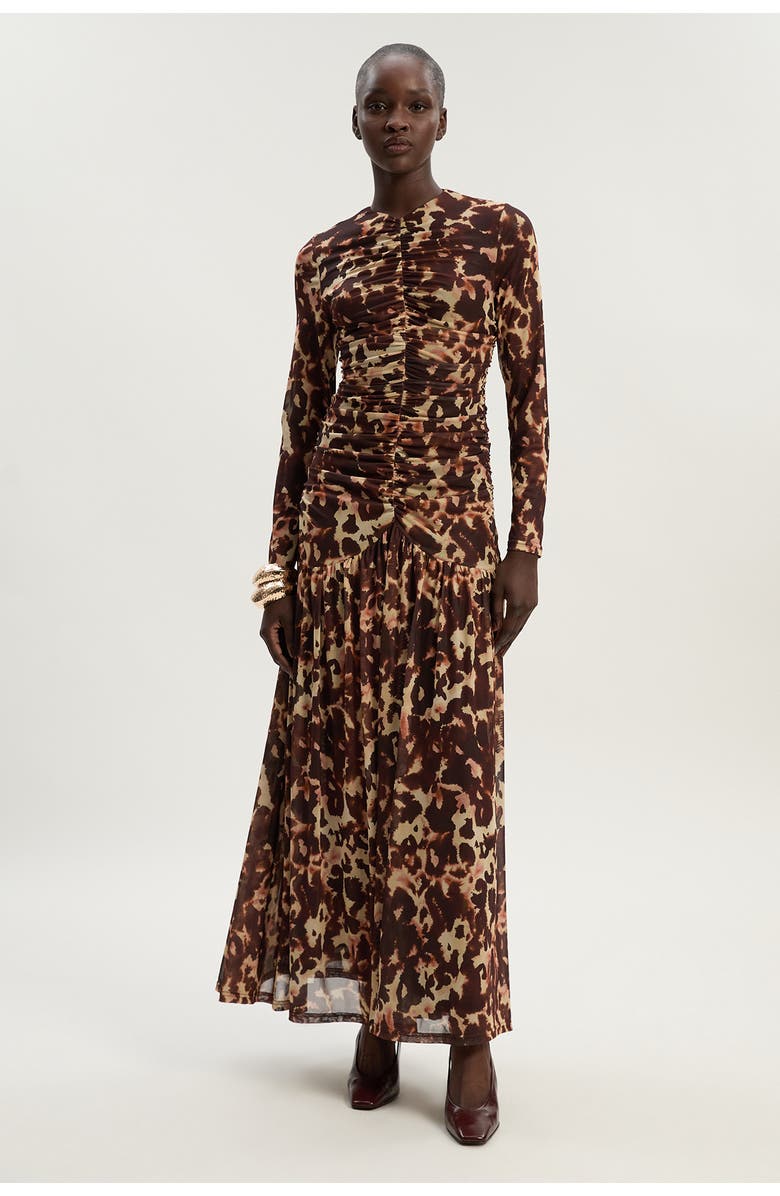 Karen Millen Petite Mesh Maxi Dress, Main, color, Multi