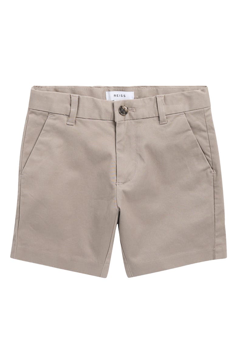 Reiss Kids' Twill Shorts, Main, color, Stone