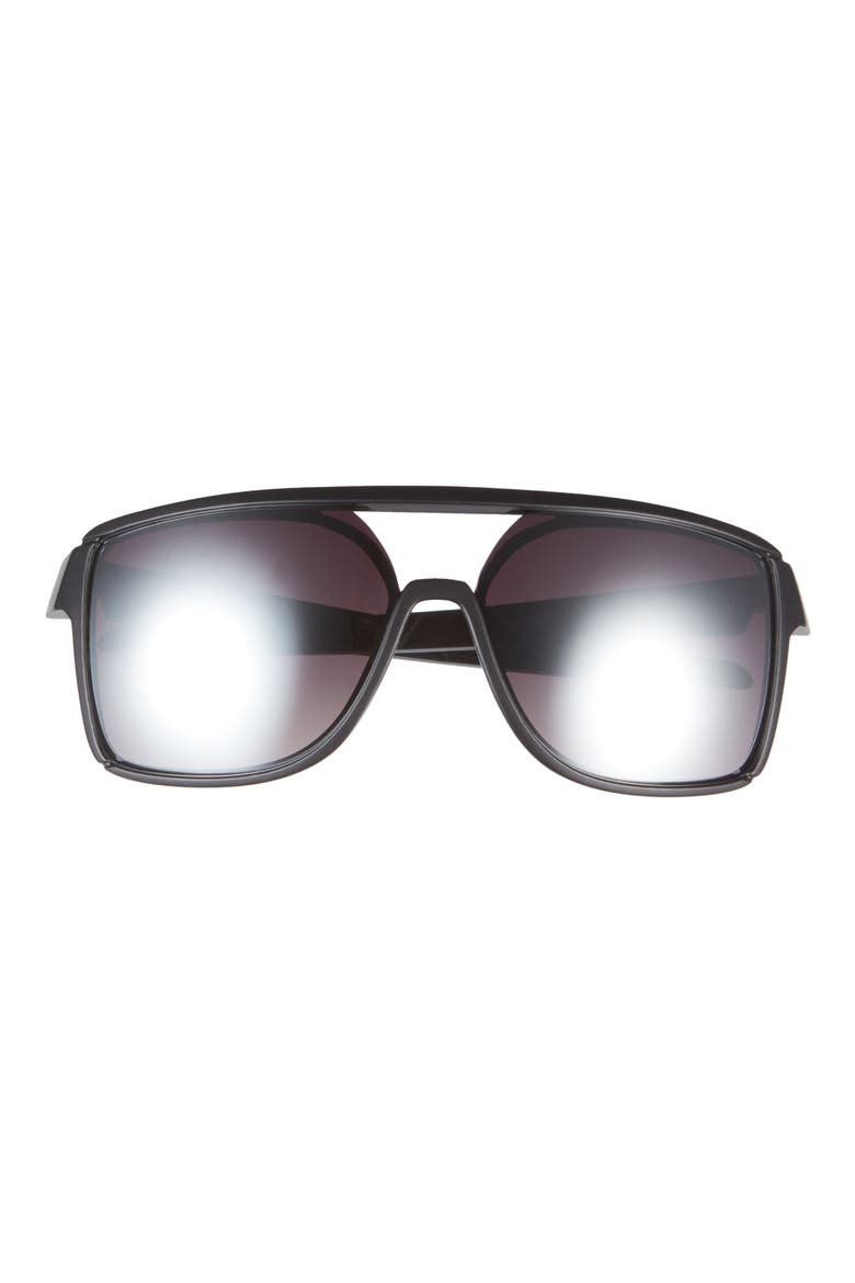 Flat Top Sunglasses, Main, color, BLACK