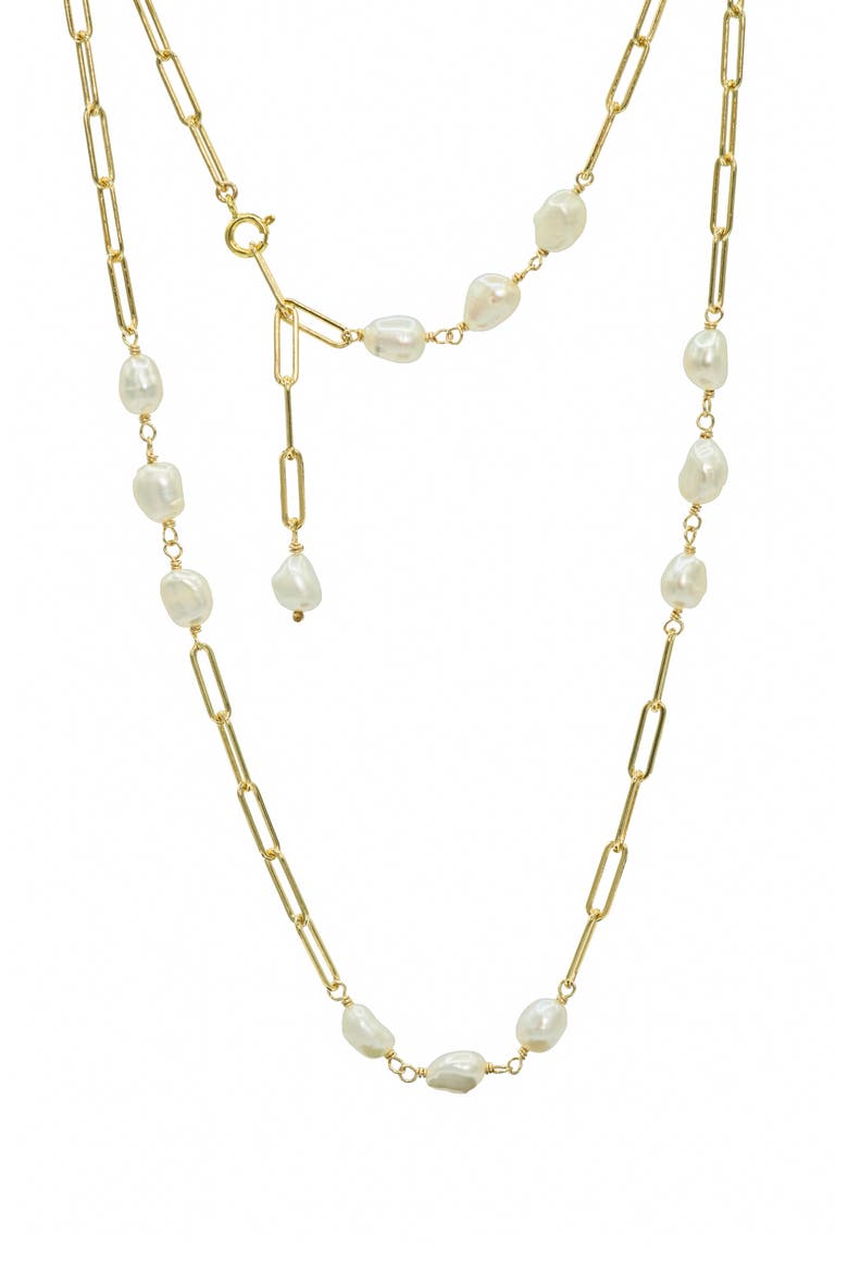 Veda Pearl Necklace, Main, color, 14K Gold Filled