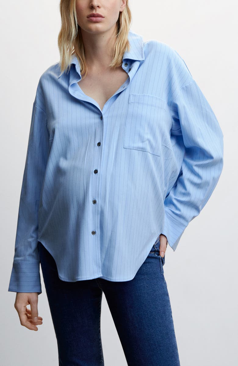 MANGO Over the Bump Flare Maternity Jeans, Alternate, color,