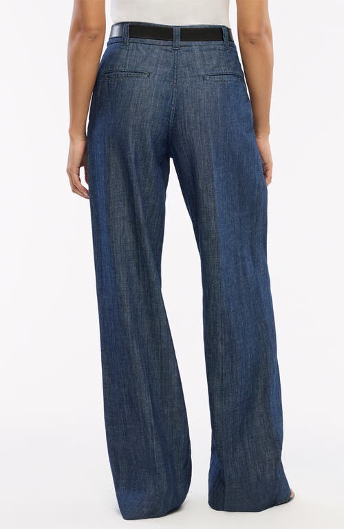 Another Tomorrow Cotto Chambray Wide-leg Pants In Dark Blue