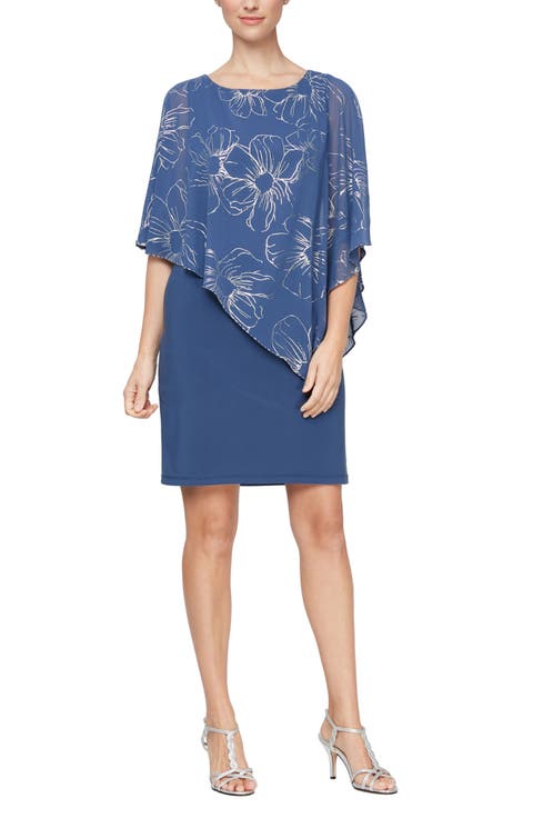 Chiffon Overlay Cocktail Dress