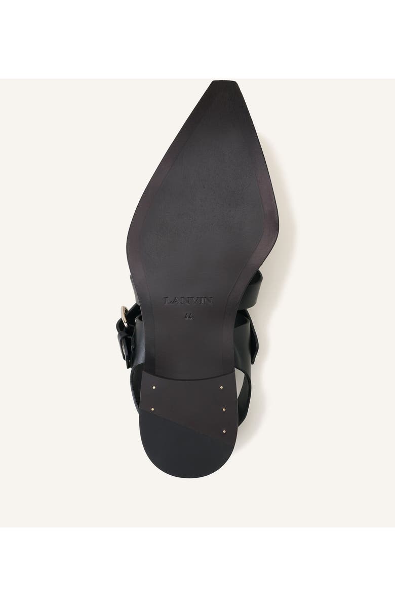 Lanvin Pointed-Toe Leather Sandals, Alternate, color, Black