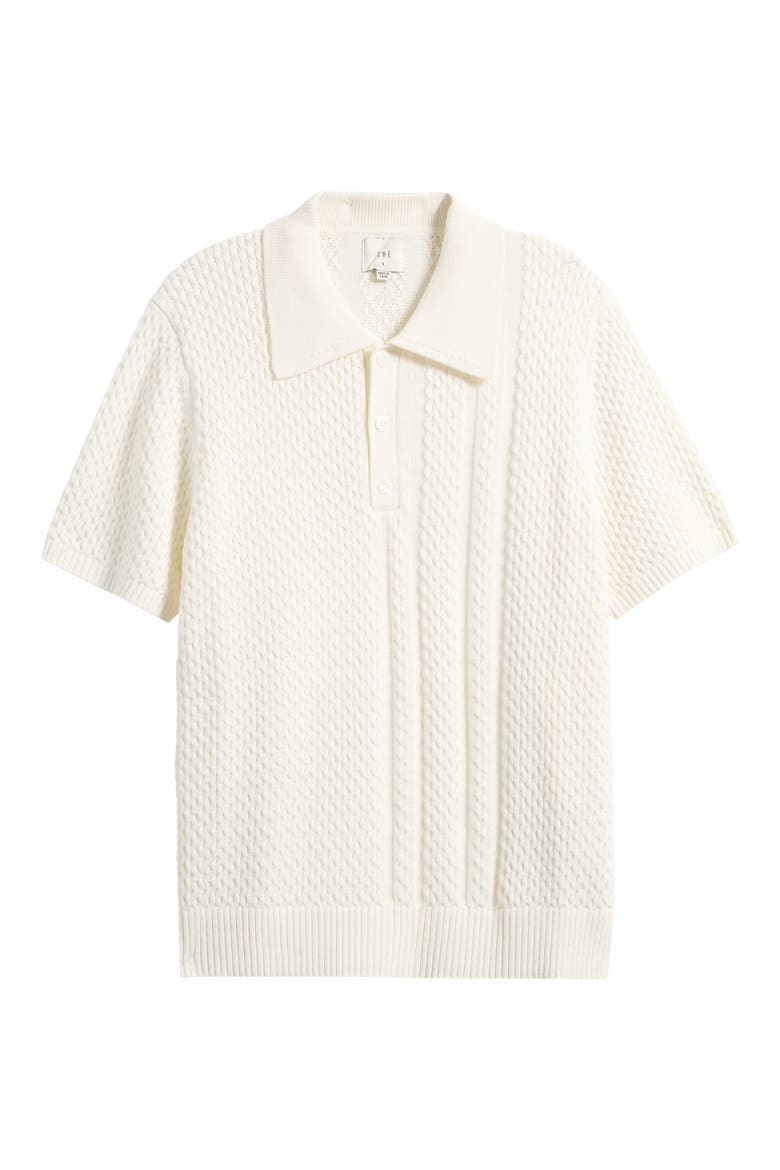 Santino Textured Cotton Polo Sweater, Main, color, ECRU- 17